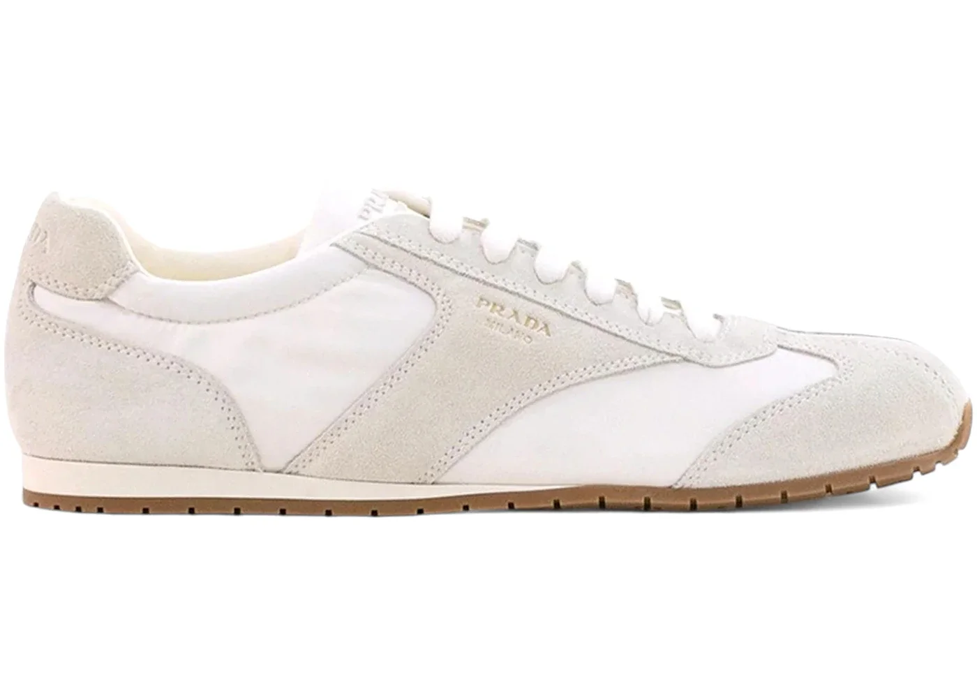 Prada Prax Nylon and Suede Sneakers White - 1