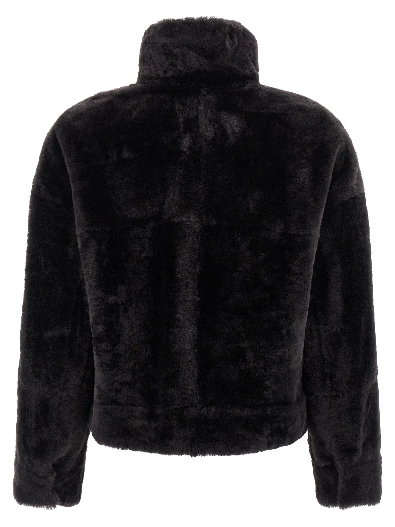 Shiny Zipper Pull Fur Gray - 2