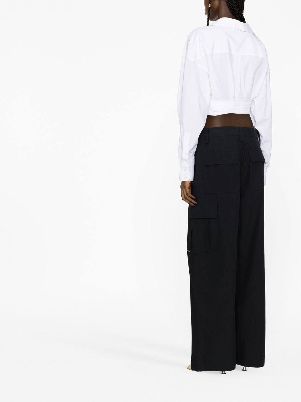 wide-leg cotton trousers - 3