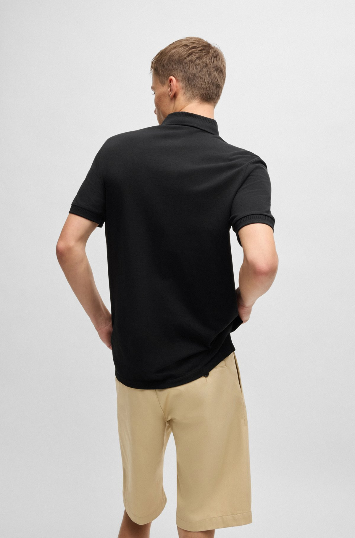 COTTON-PIQUÉ SLIM-FIT POLO SHIRT WITH LOGO LABEL - 5