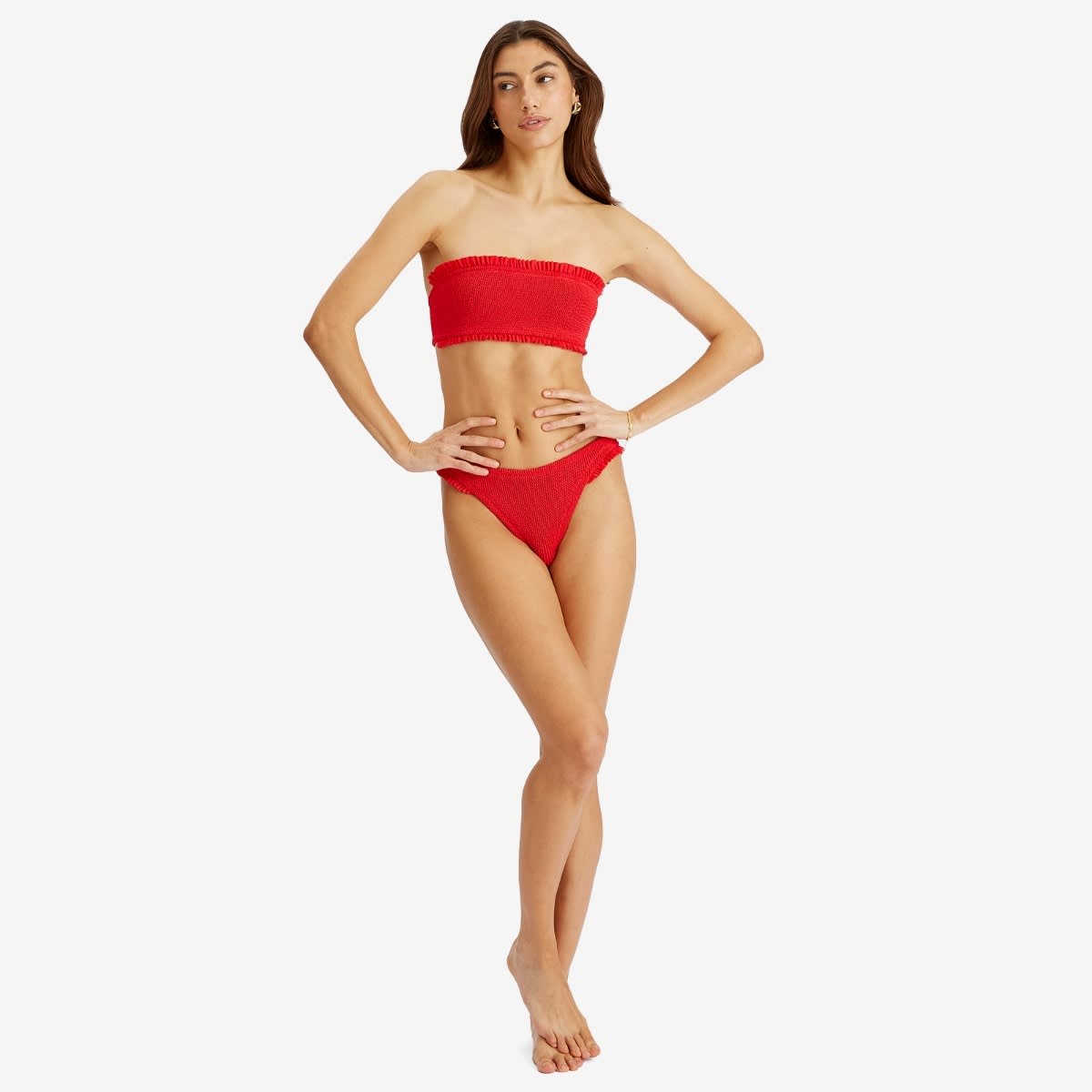 Hunza G Hunza G Tracey Frill Bandeau Bikini endclothing REVERSIBLE