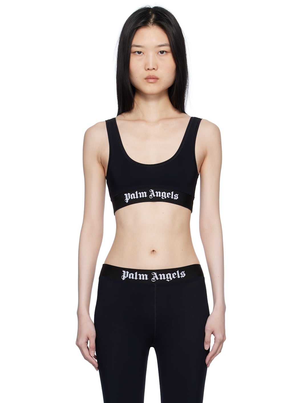 Black Logo Sport Bra - 1