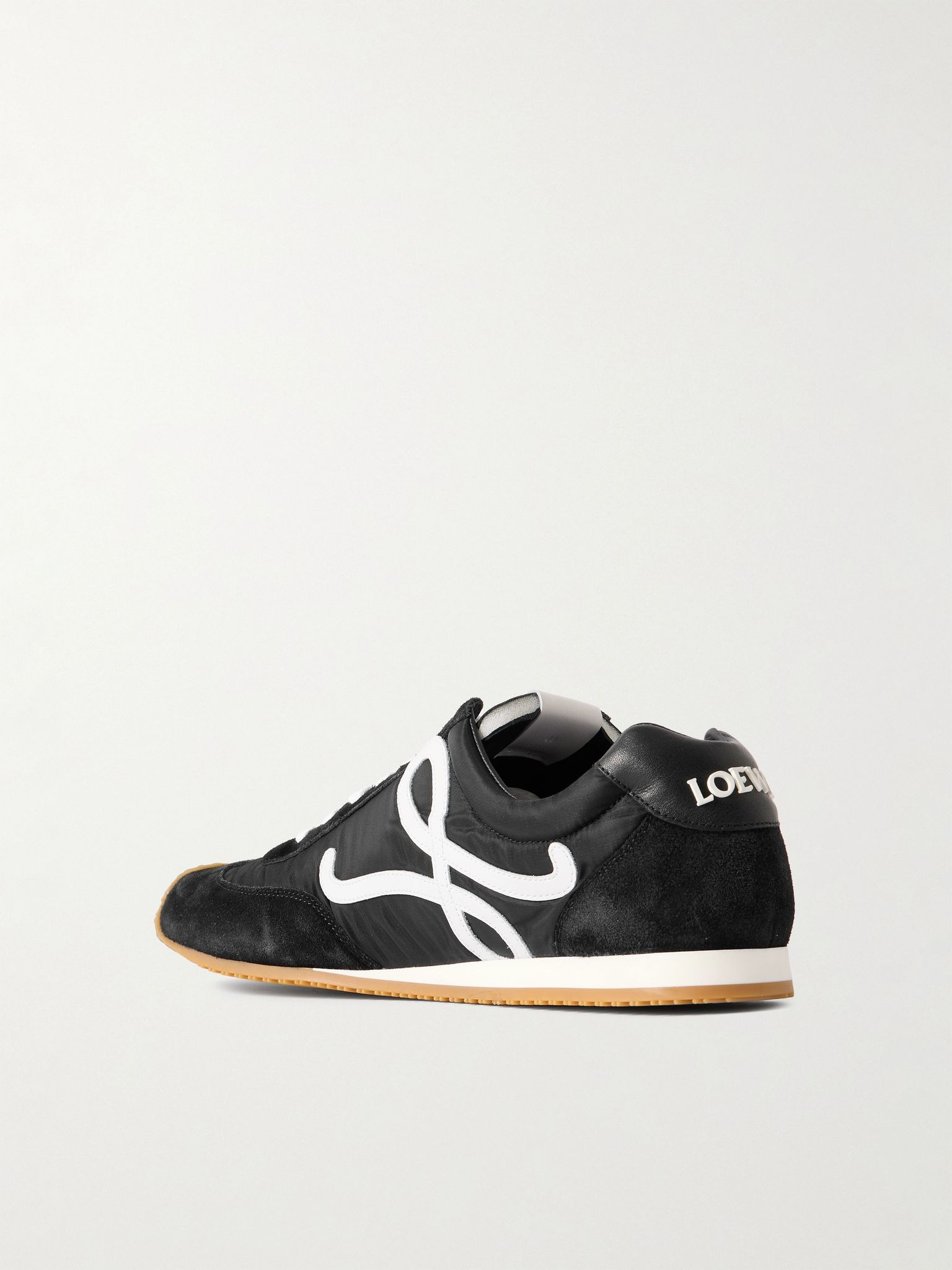 Ballet Runner 2.0 Logo-Appliquéd Shell, Suede and Leather Sneakers Black - 4
