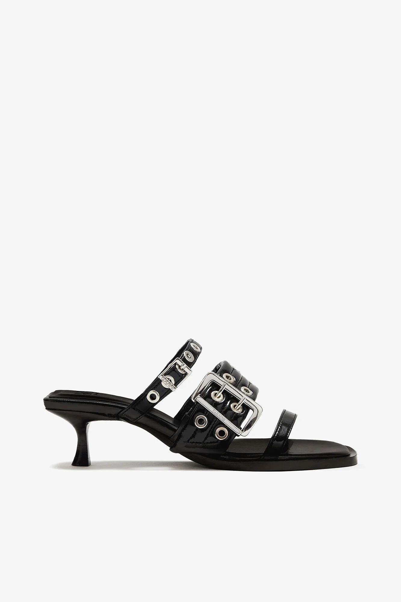 BUCKLE STRAP MULE IN BLACK - 1