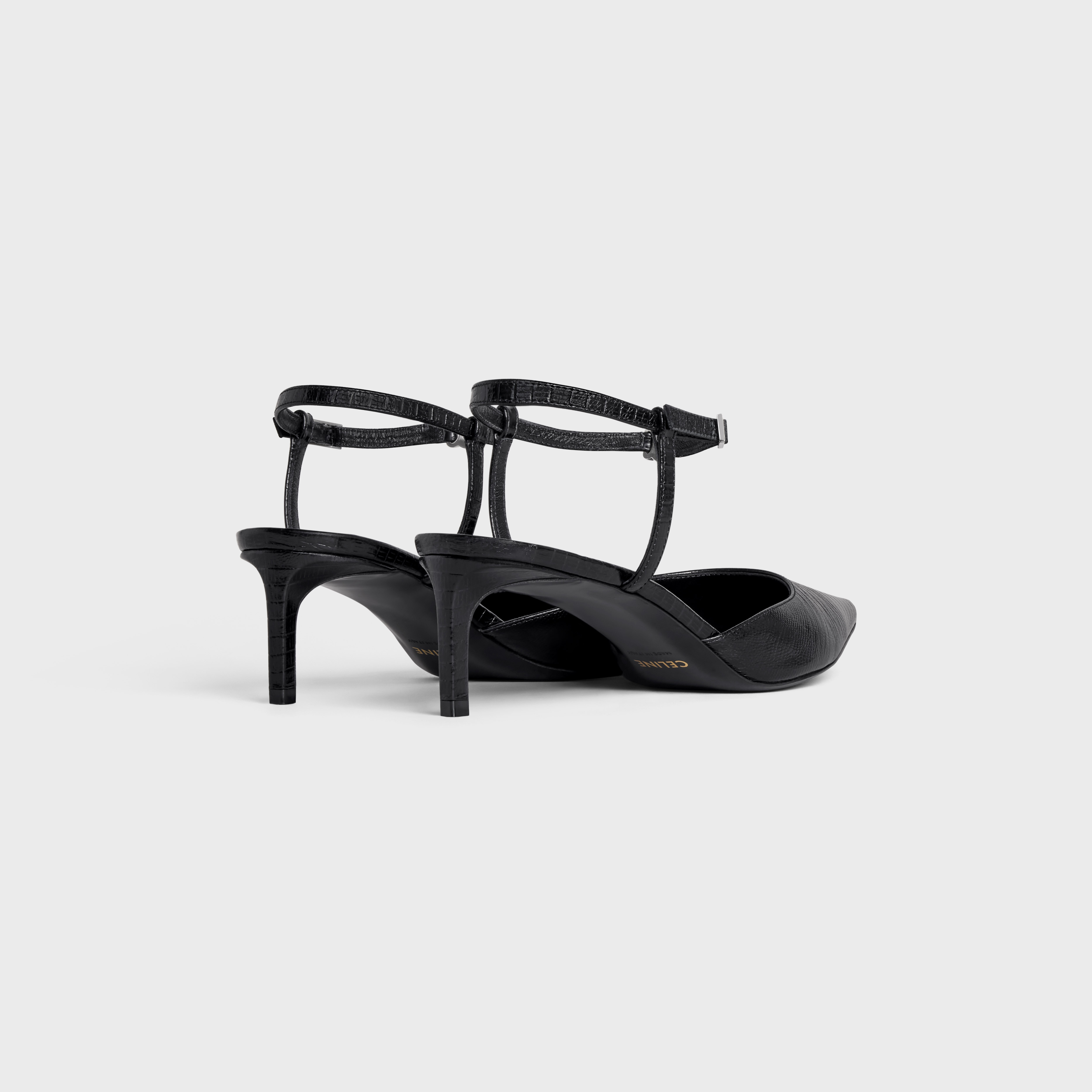 CELINE KITTEN TRIOMPHE STRAP PUMP in TEJUS STAMPED GOATSKIN - 3