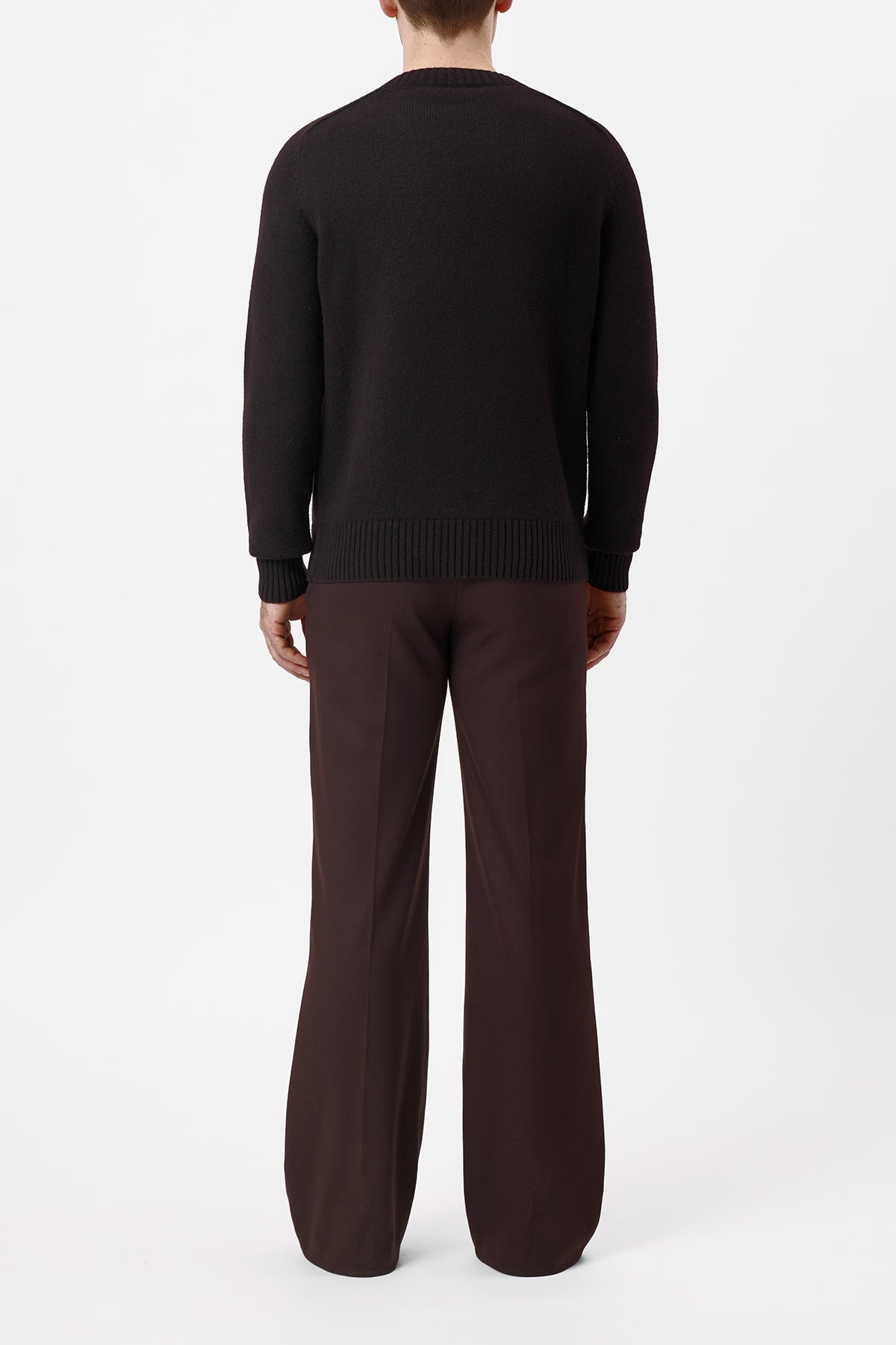 Daniel Knit Sweater in Chocolate Cashmere - 4