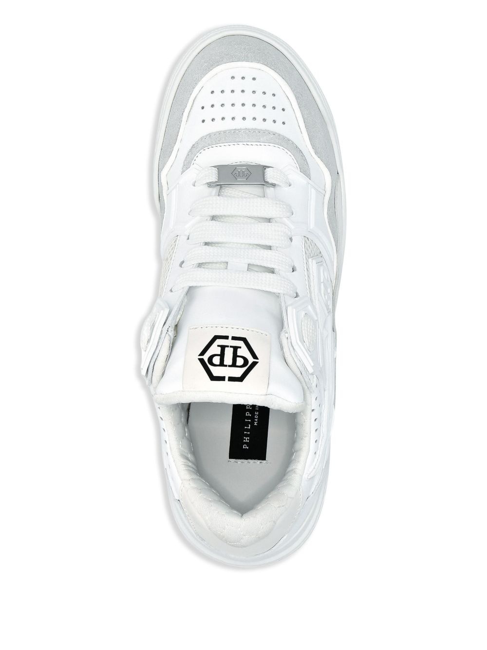 multi-panel leather sneakers - 3