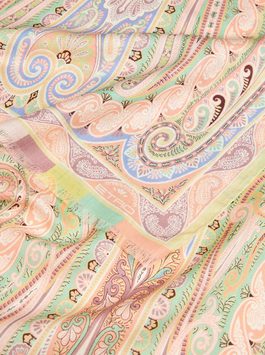 WOOL AND SILK SCARF WITH CENTRED PRINT - 3