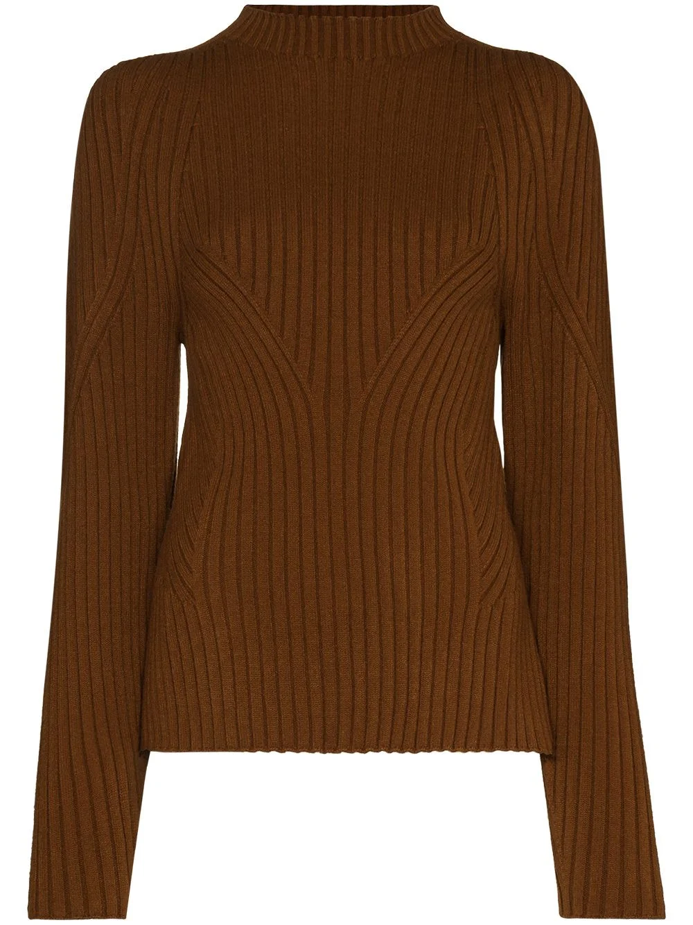 mock neck cutout back jumper - 1