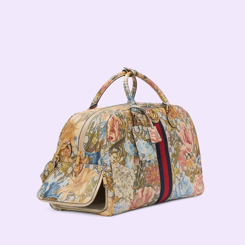 Ophidia Flora print large duffle bag 5