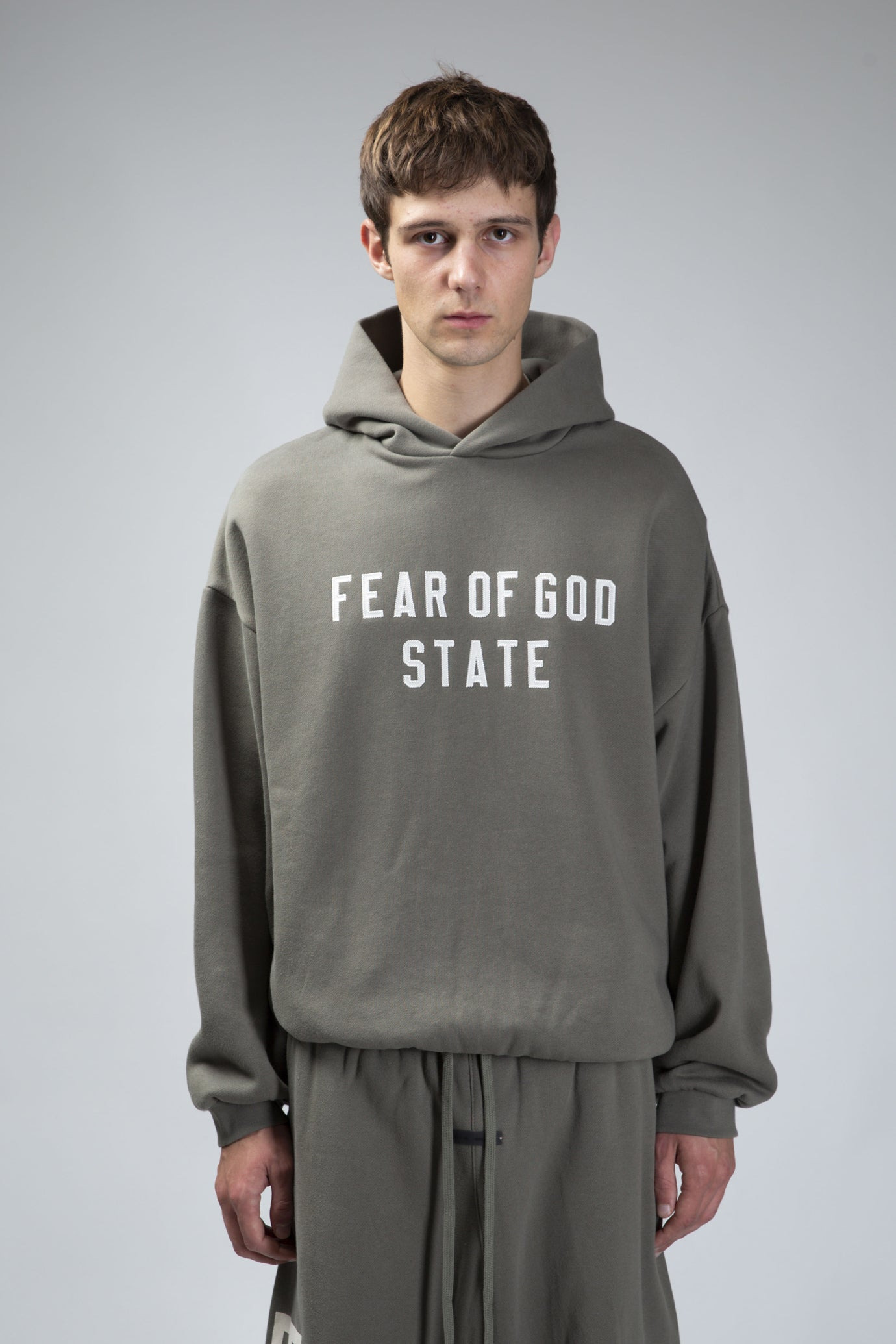 90s Fit Fleece Hoodie Moss - 1