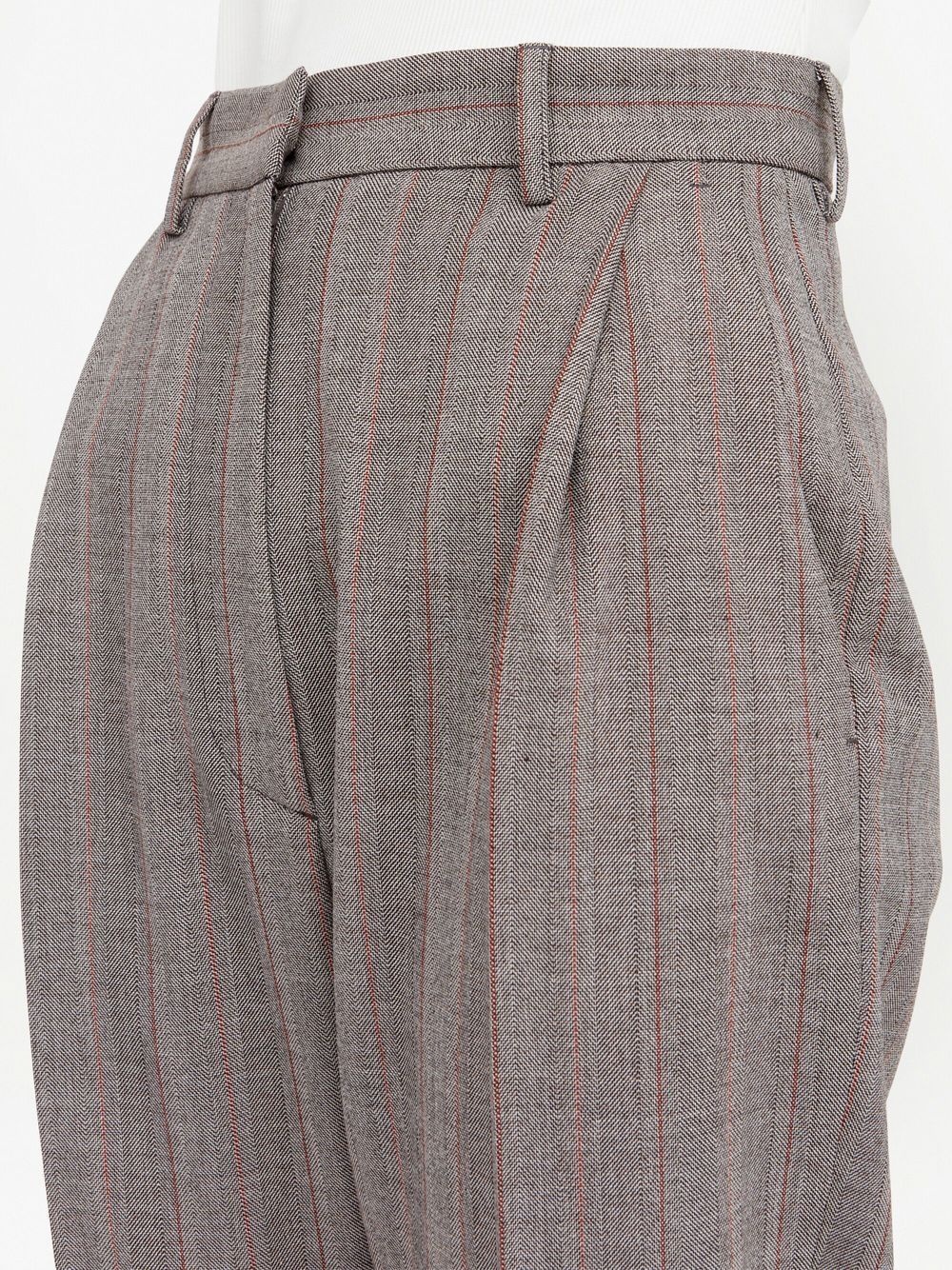 striped tailored cropped trousers - 5