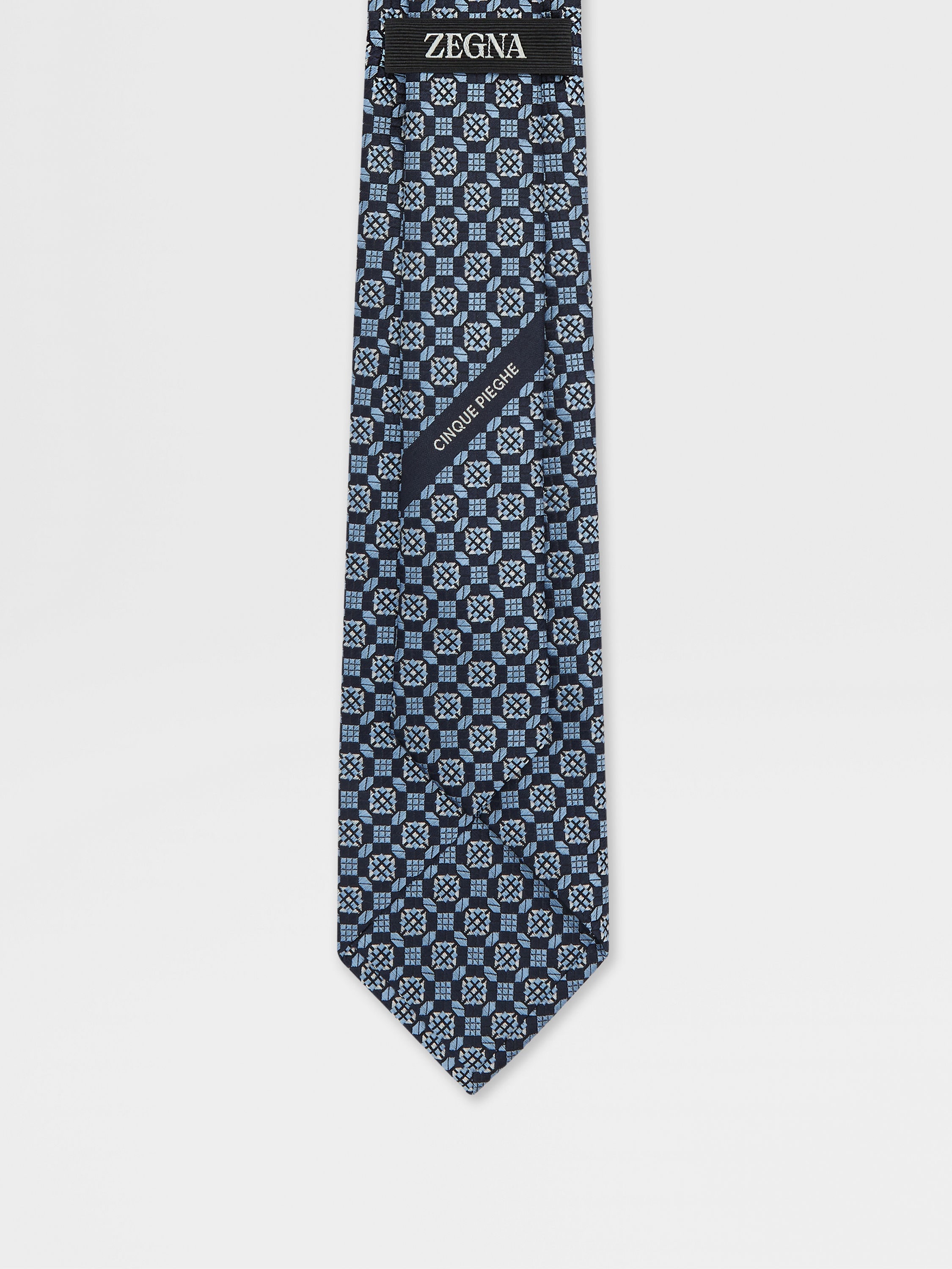 LIGHT BLUE CINQUE PIEGHE SILK TIE - 3