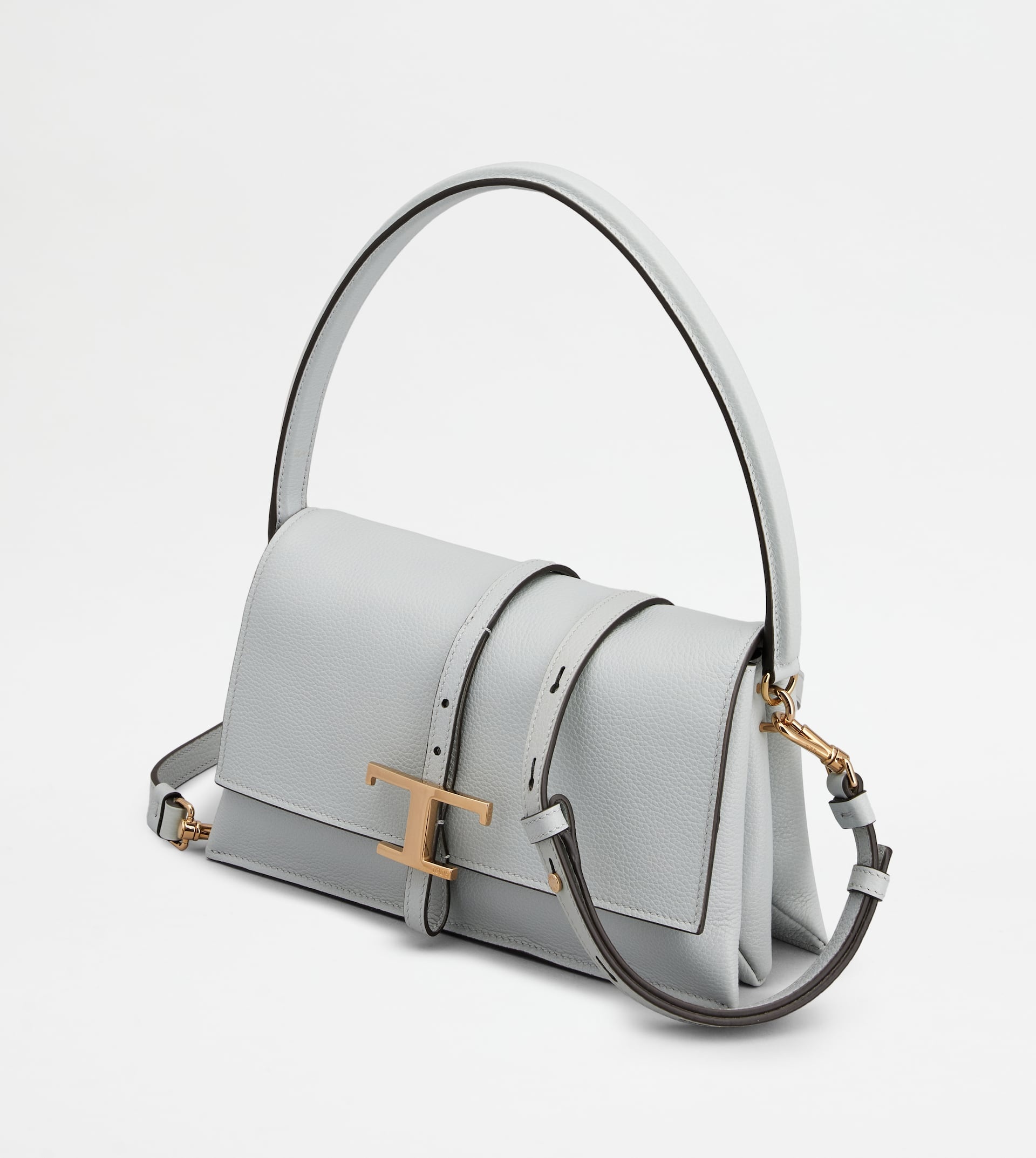 T TIMELESS FLAP BAG IN LEATHER MINI - GREY - 6