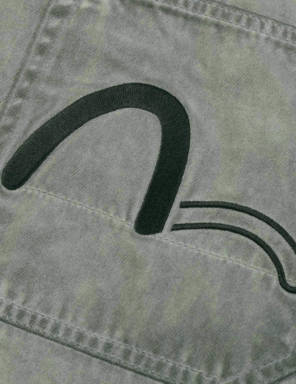 Seagull Embroidery Garment Dye Denim Pants - 11