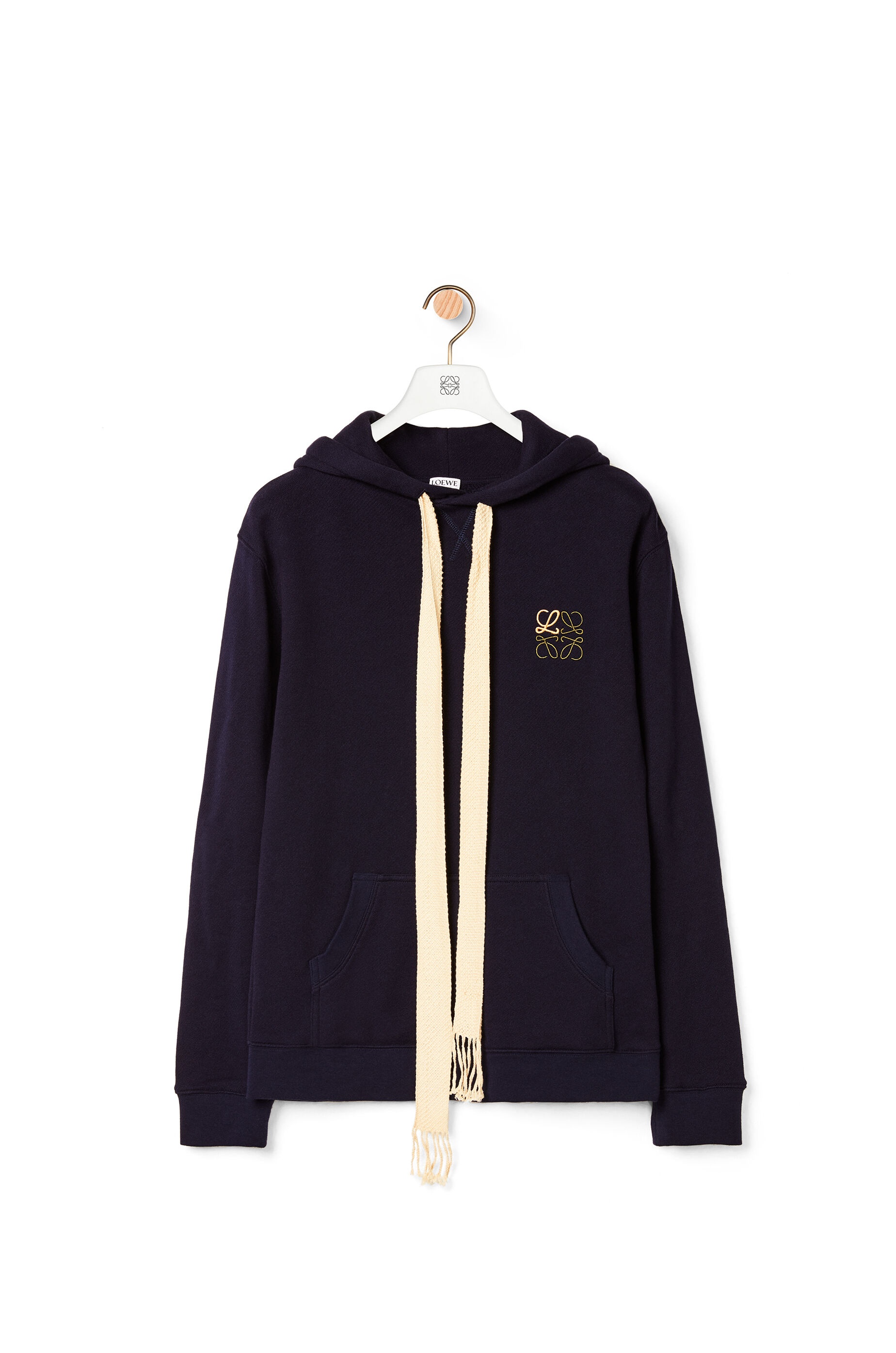 Anagram embroidered hoodie in cotton - 1