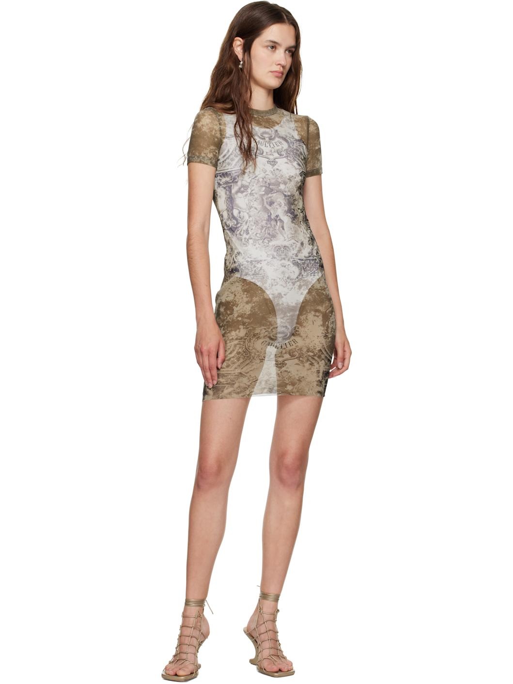Beige 'The Médaillon' Minidress - 4