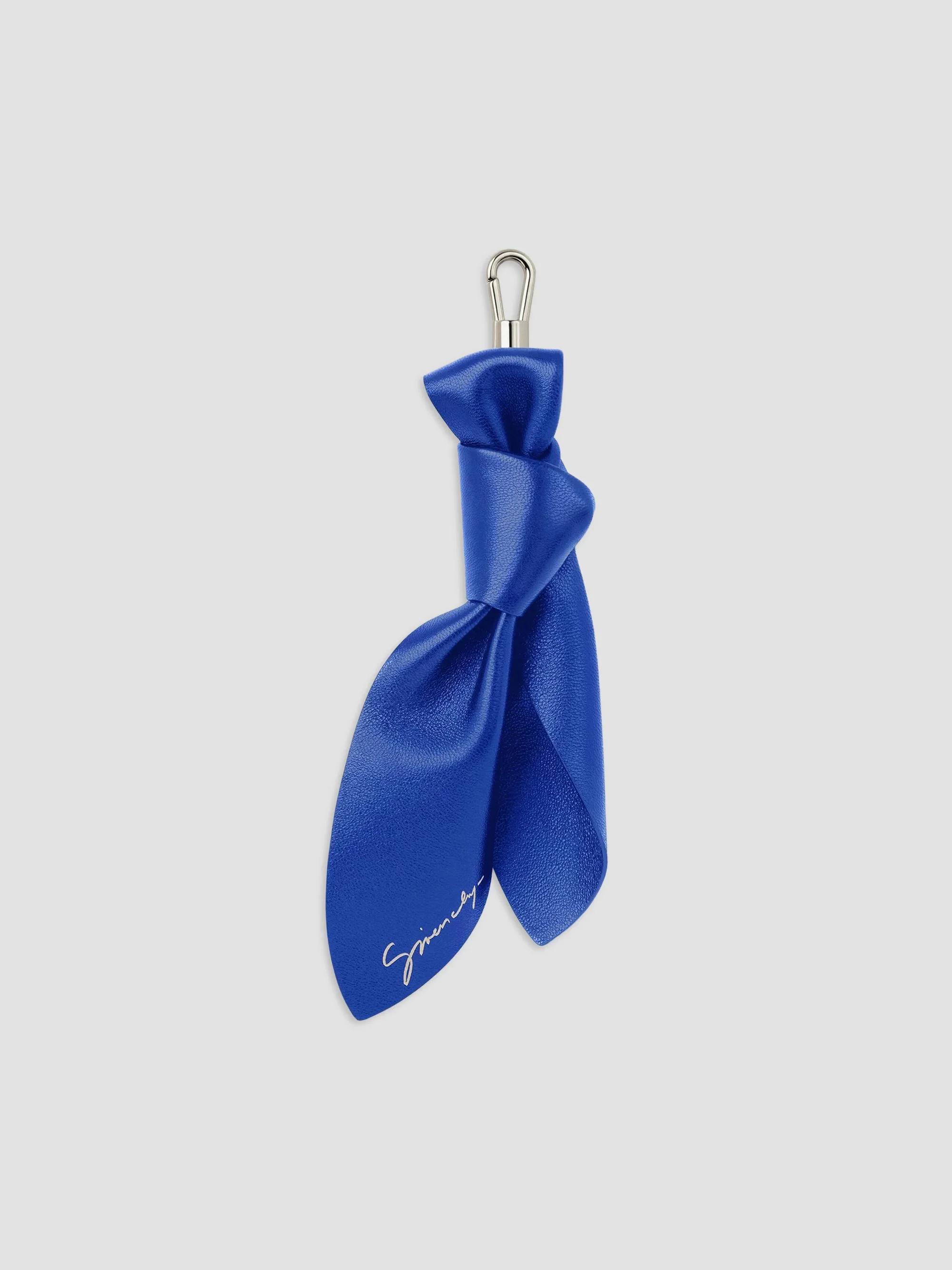 Women's Leather Bow Bag Charm - Cobalt Blue - 1