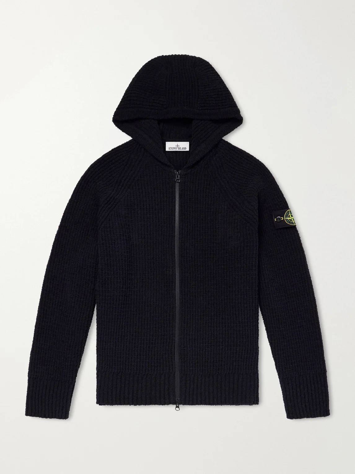 Ribbed Cotton-Blend Bouclé Zip-Up Hoodie - 1