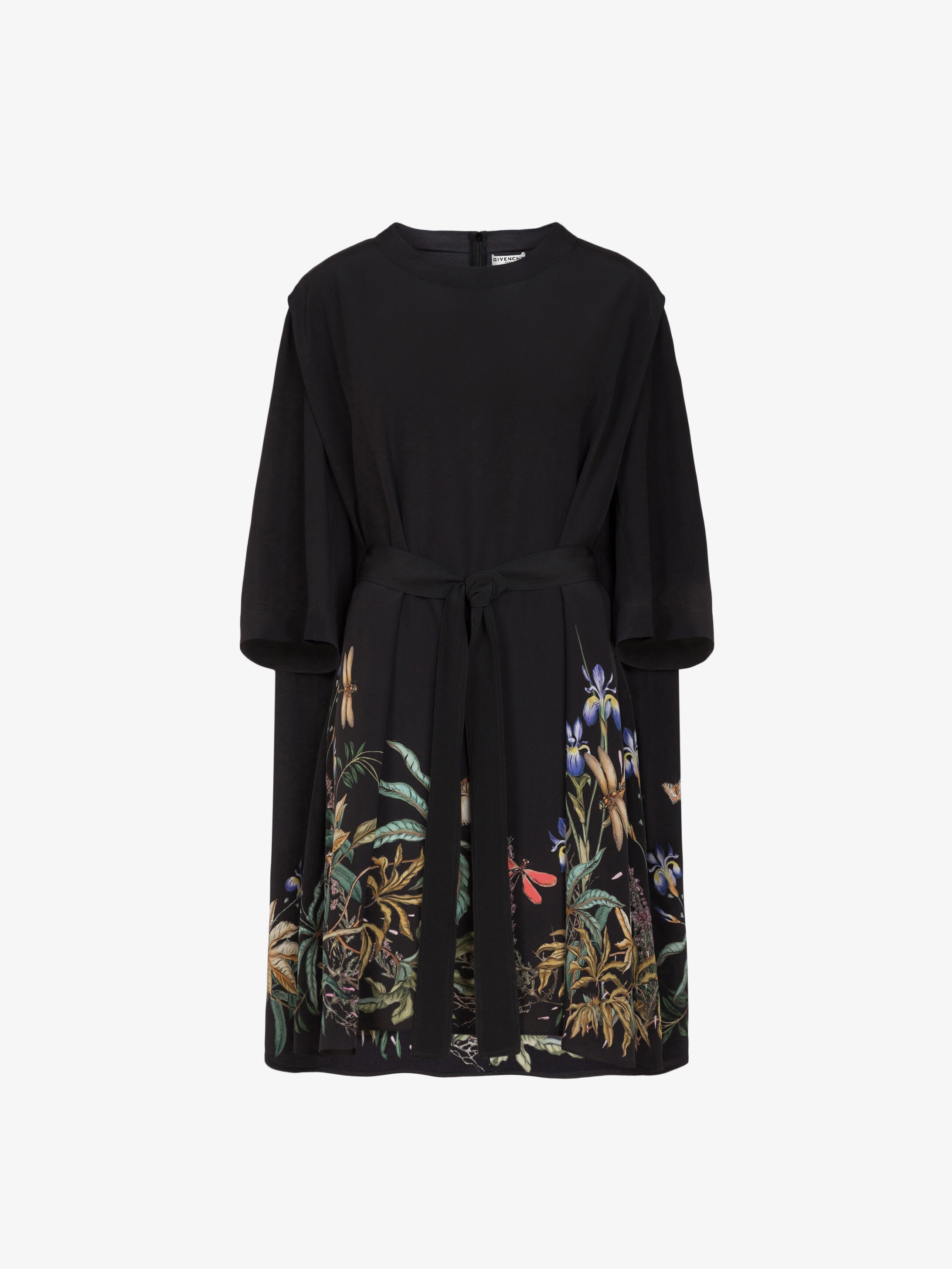 Belted t-shirt dress in silk - 1