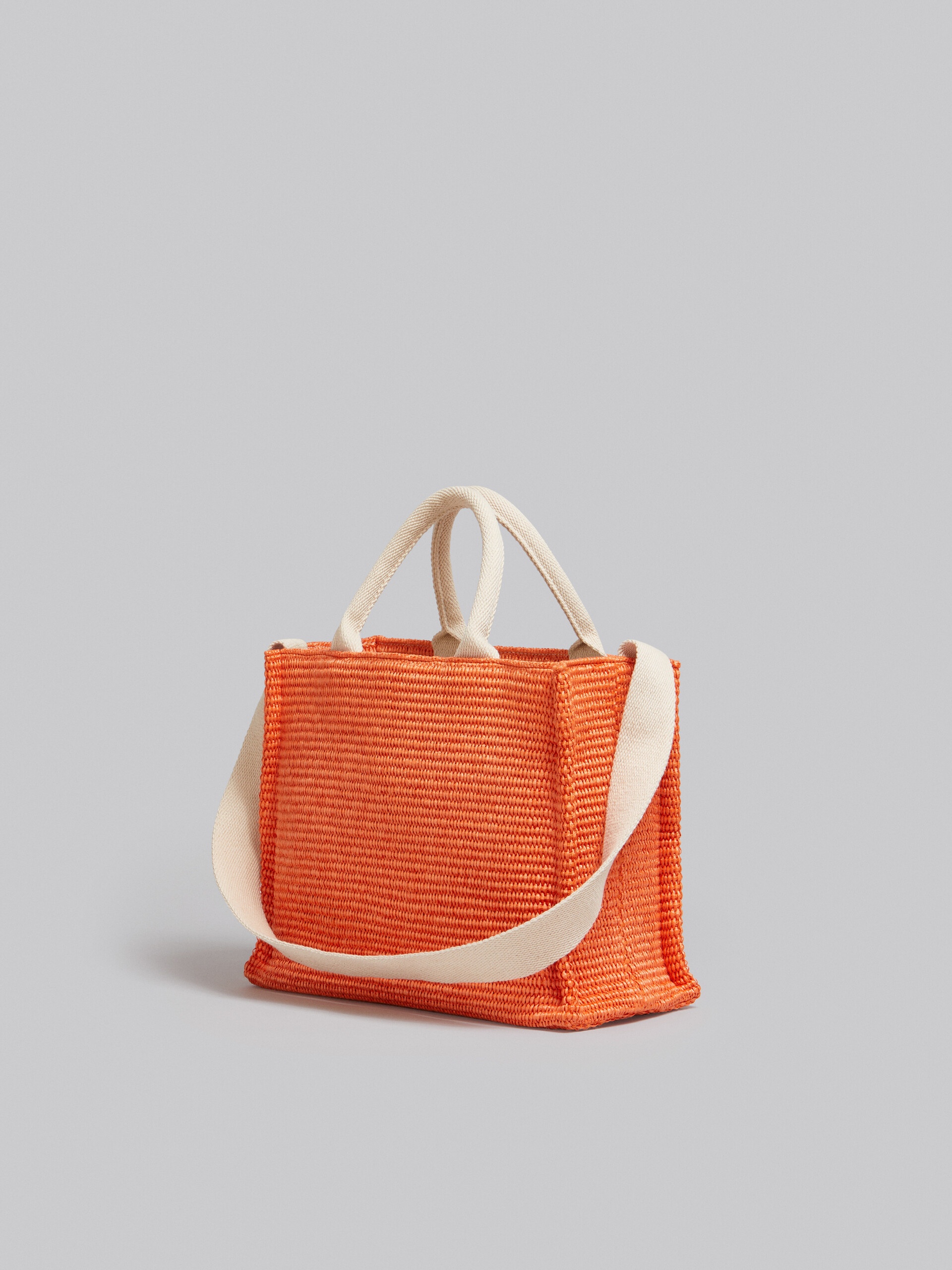 ORANGE RAFFIA SMALL TOTE BAG - 3