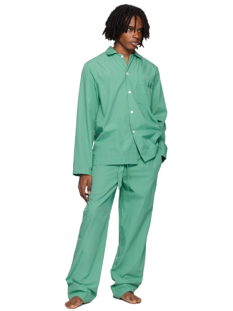 TEKLA Green Long Sleeve Pyjama Shirt outlook