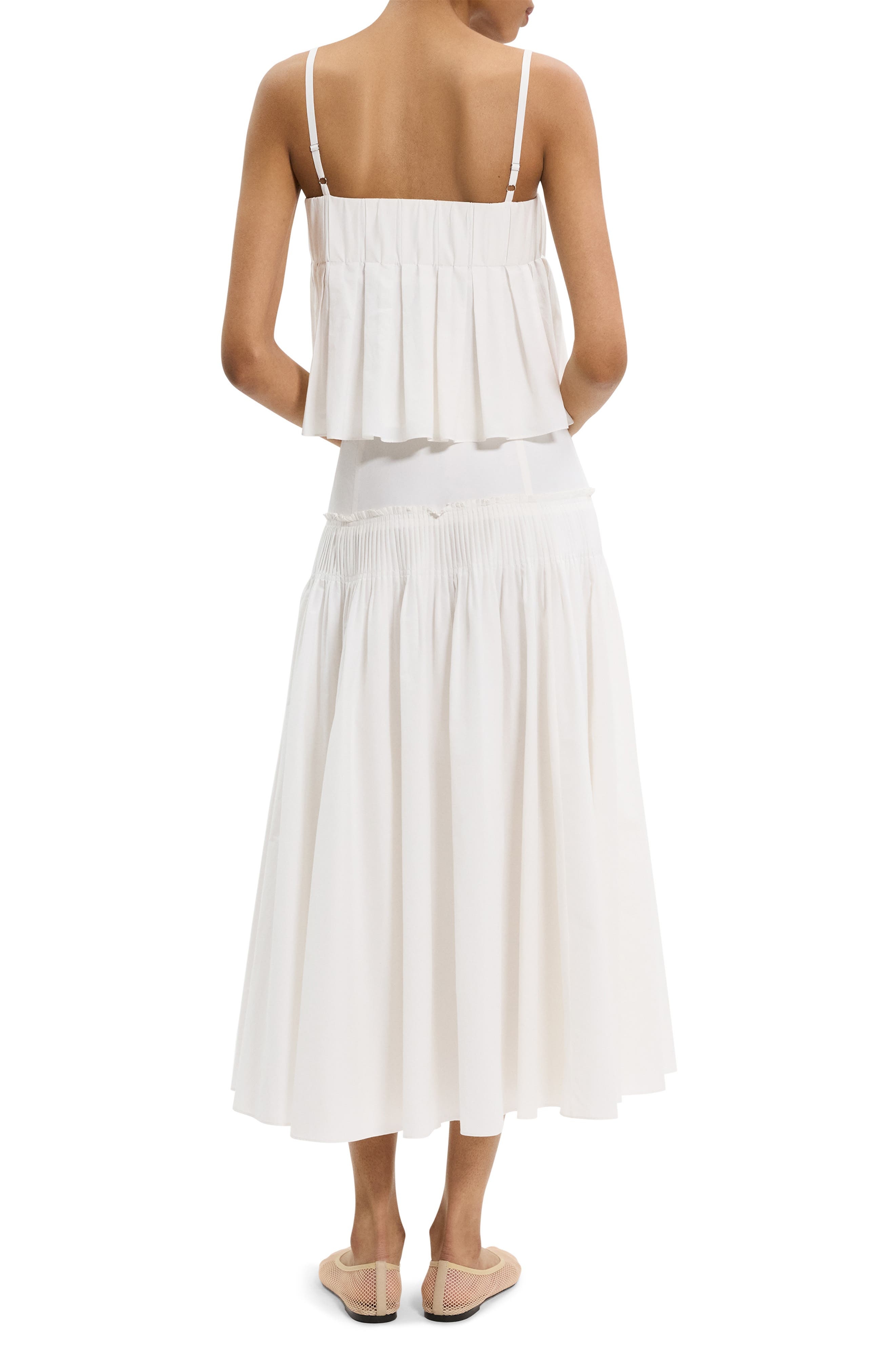 Theory Box Pleat Babydoll Camisole in White at Nordstrom - 7