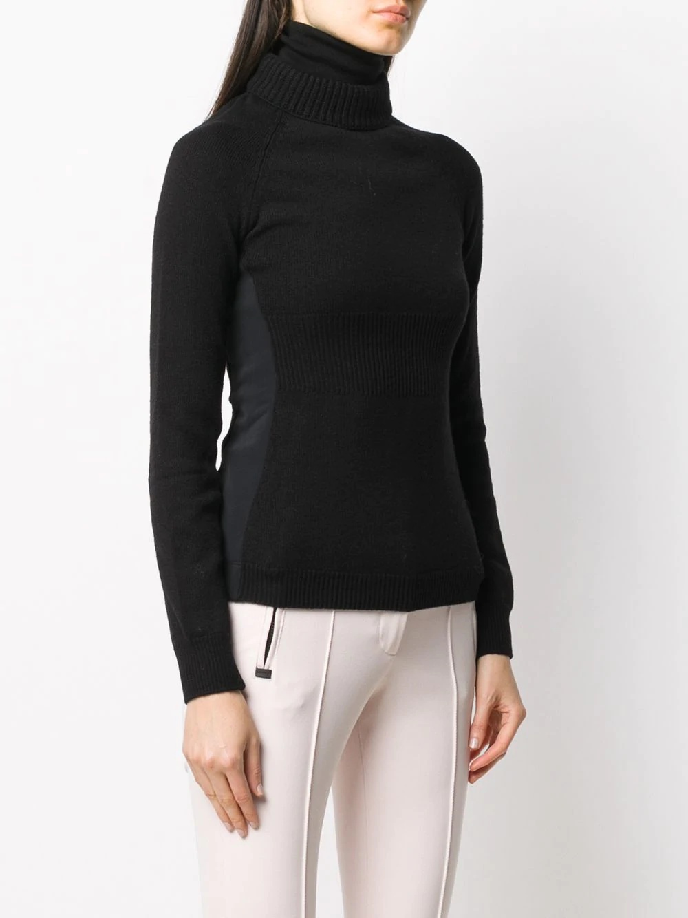 mock neck ribbed-trim jumper - 3