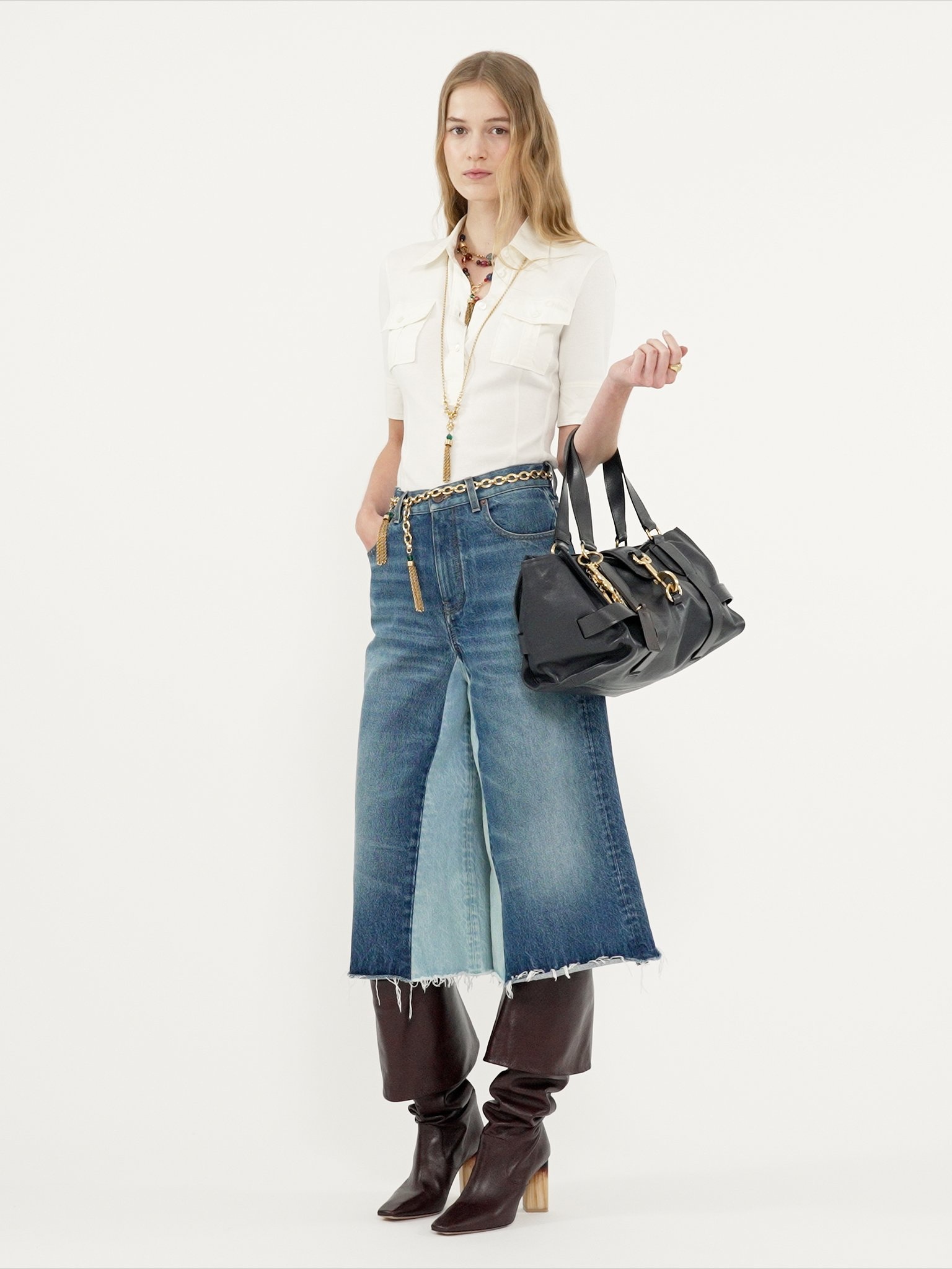 BERMUDA SHORTS IN DENIM PATCHWORK - 5