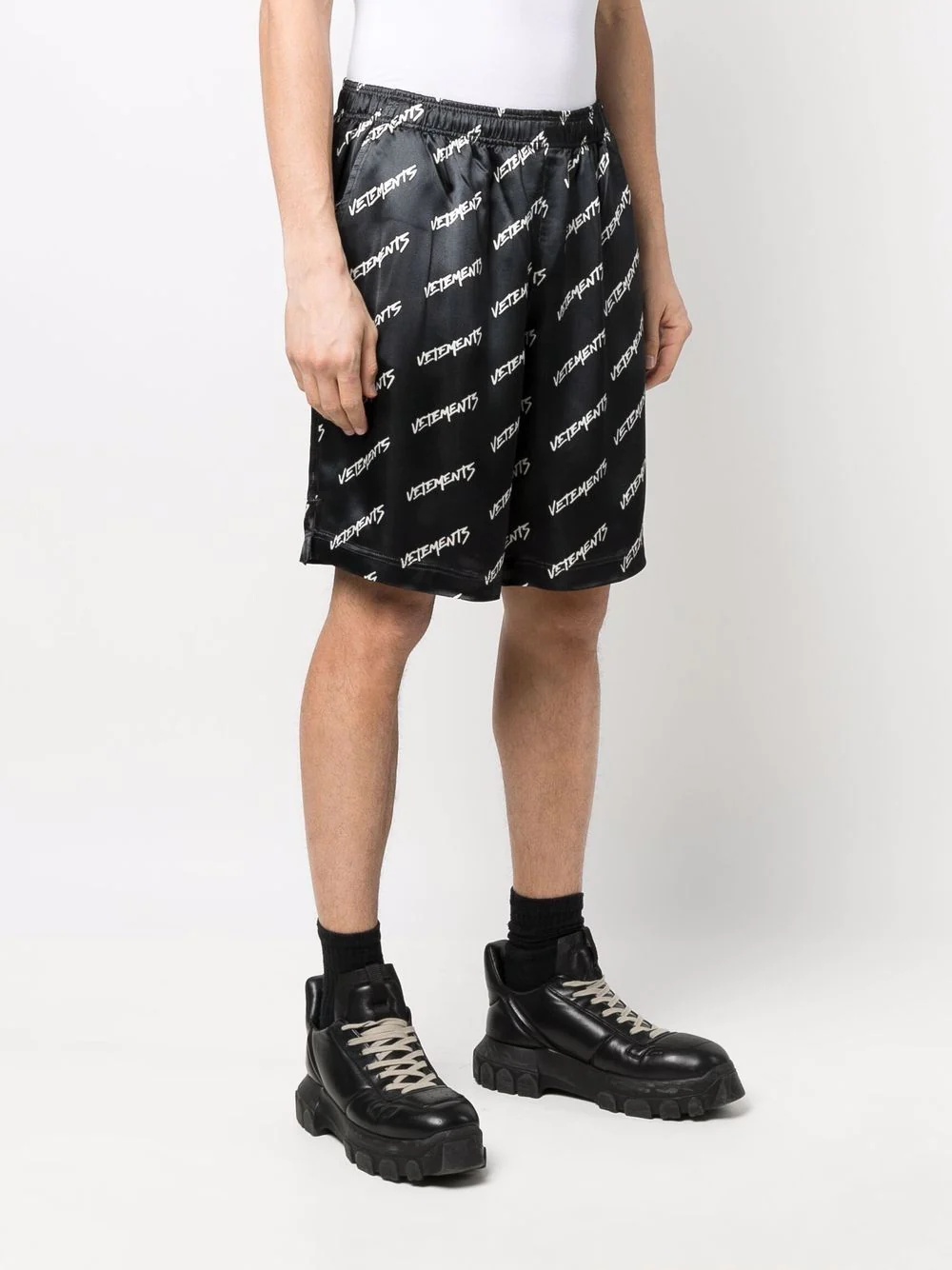 logo-print track shorts - 4