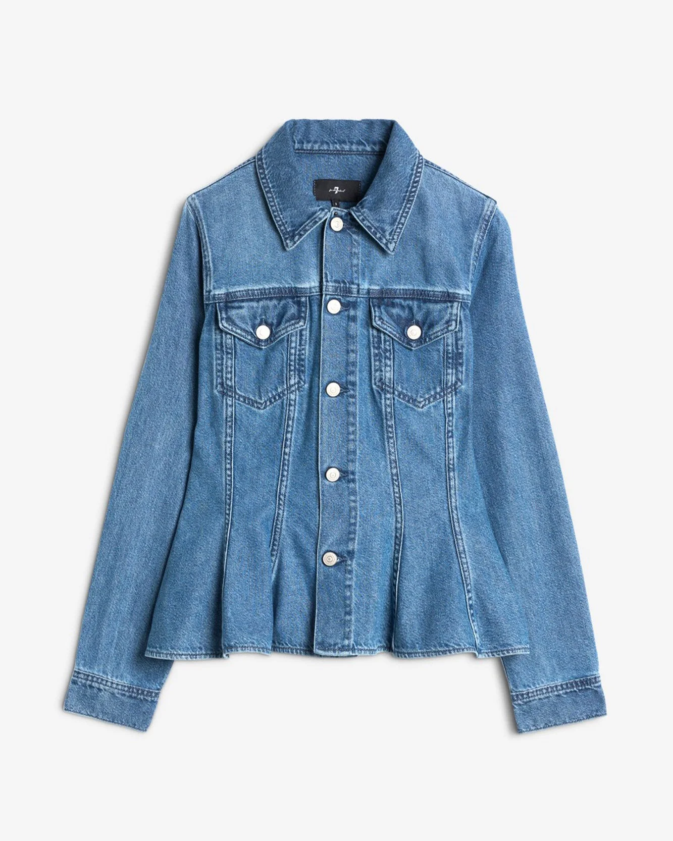 Weightless Denim Flounce Trucker Jacket in Hilo - 1
