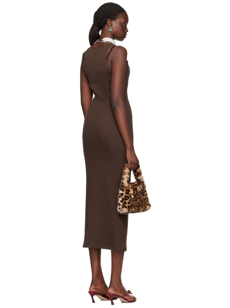 Brown Graphic Midi Dress 3