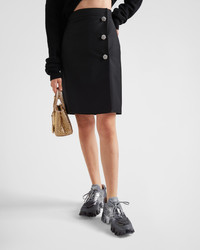 Prada Kid mohair midi skirt with jewel buttons | REVERSIBLE