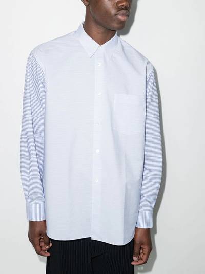 Comme des Garçons SHIRT panelled striped buttoned shirt outlook