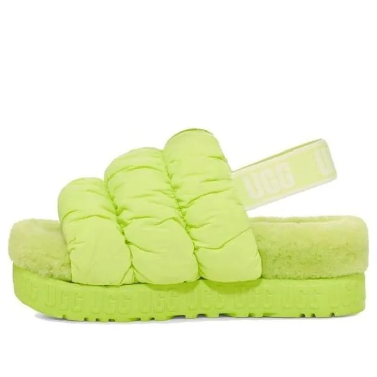 (WMNS) UGG Schrunchita 'Neon Green' 1140192-PCHR - 1