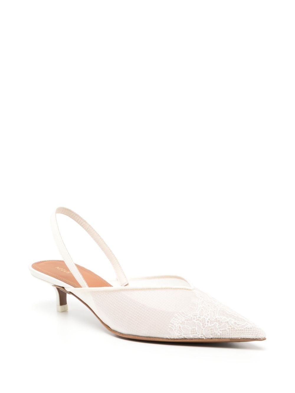 45mm lace-detailing slingback pumps - 2
