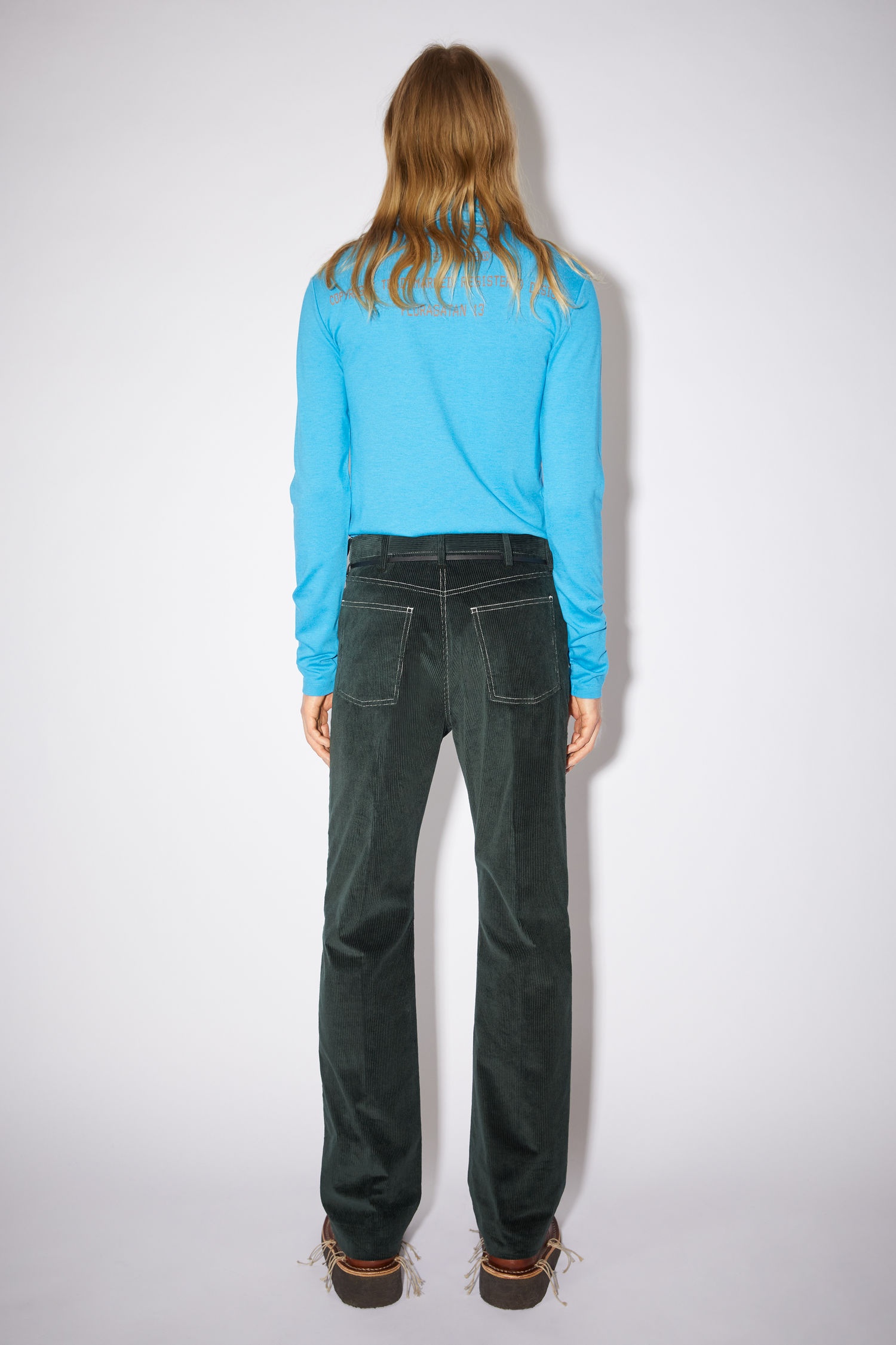 Corduroy trousers - Juniper green - 3