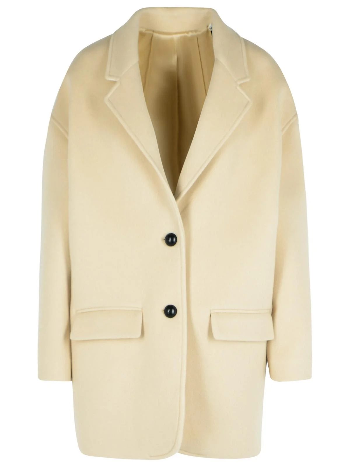 Isabel Marant 'CAMPBELLE' Beige Virgin Wool Blend Coat - 1