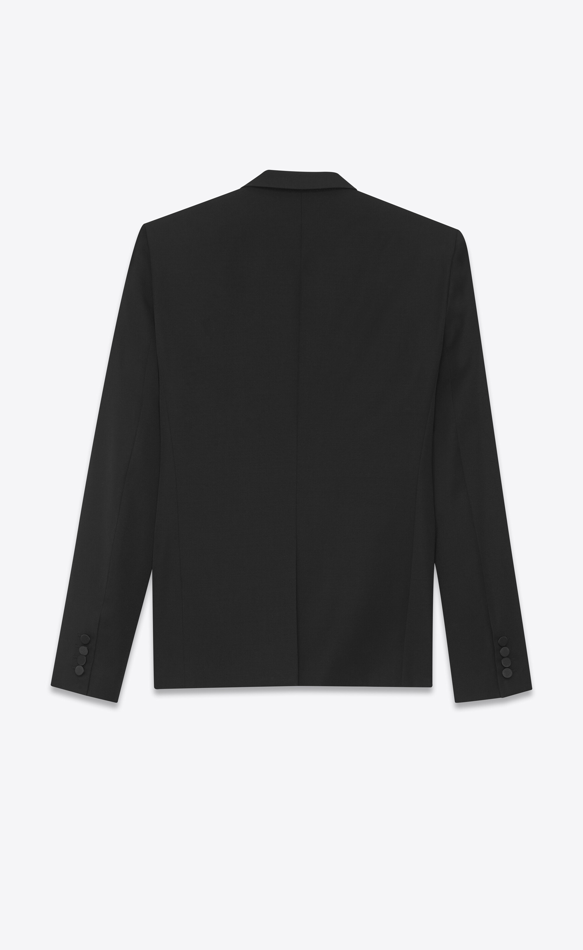 peaked lapel tuxedo jacket in grain de poudre saint laurent - 2