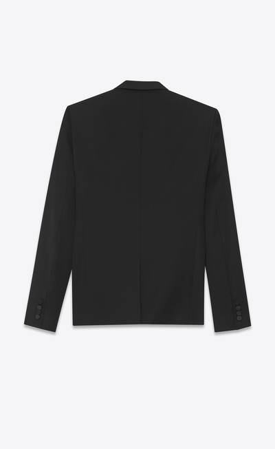 SAINT LAURENT peaked lapel tuxedo jacket in grain de poudre saint laurent outlook