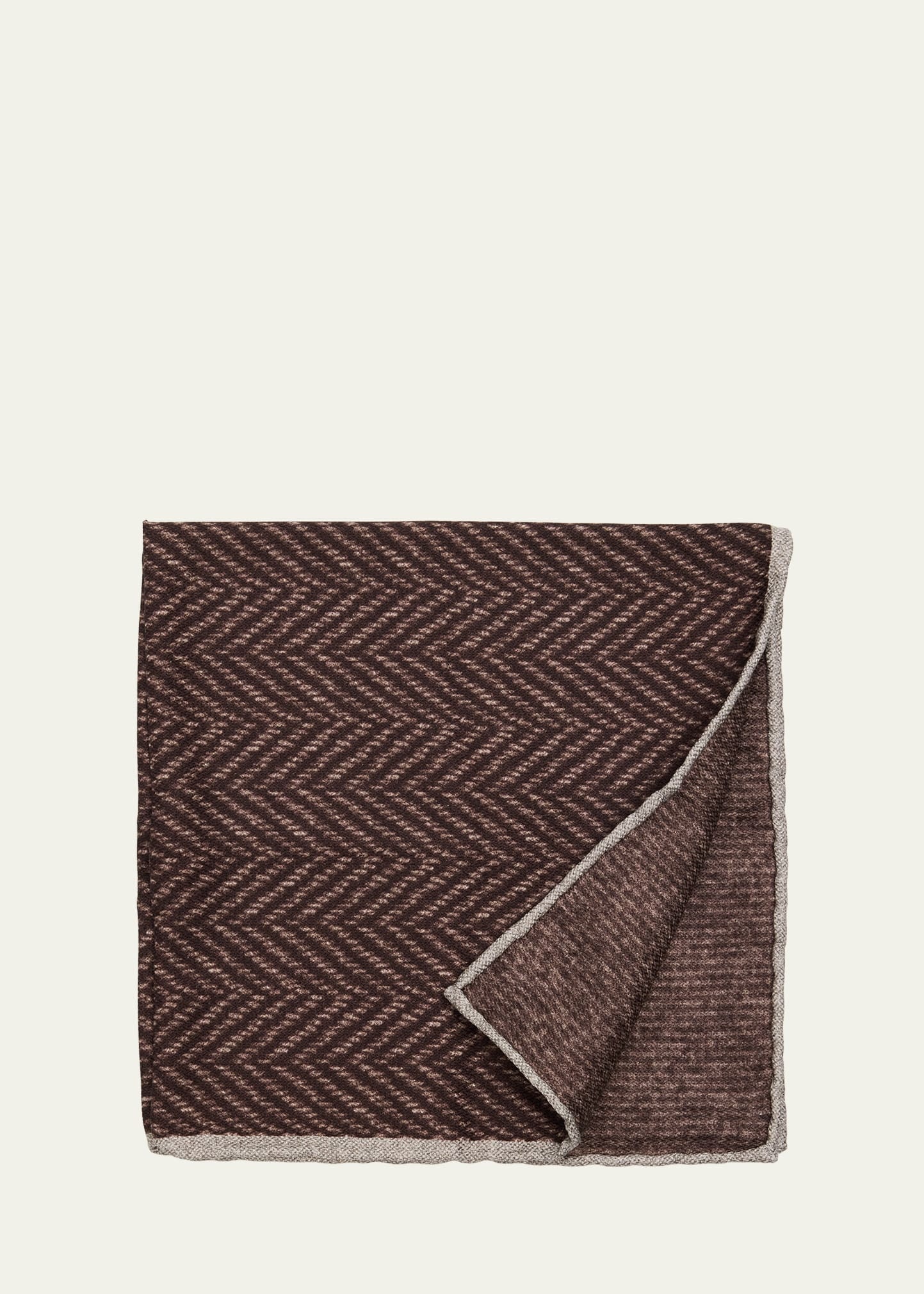 Men's Chevron-Print Silk Pocket Square - 1
