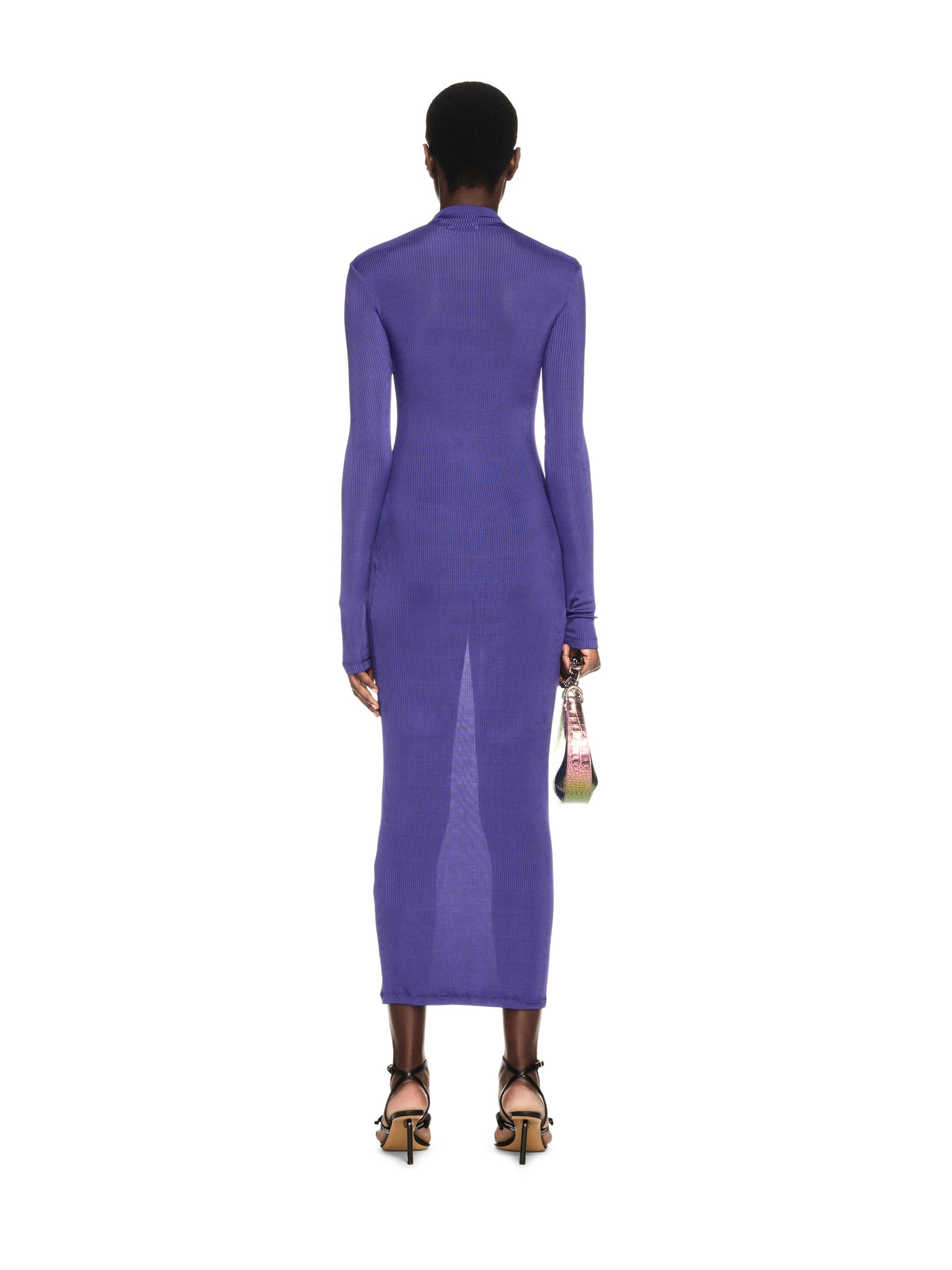 Violet Ribbed Long Dress - 4