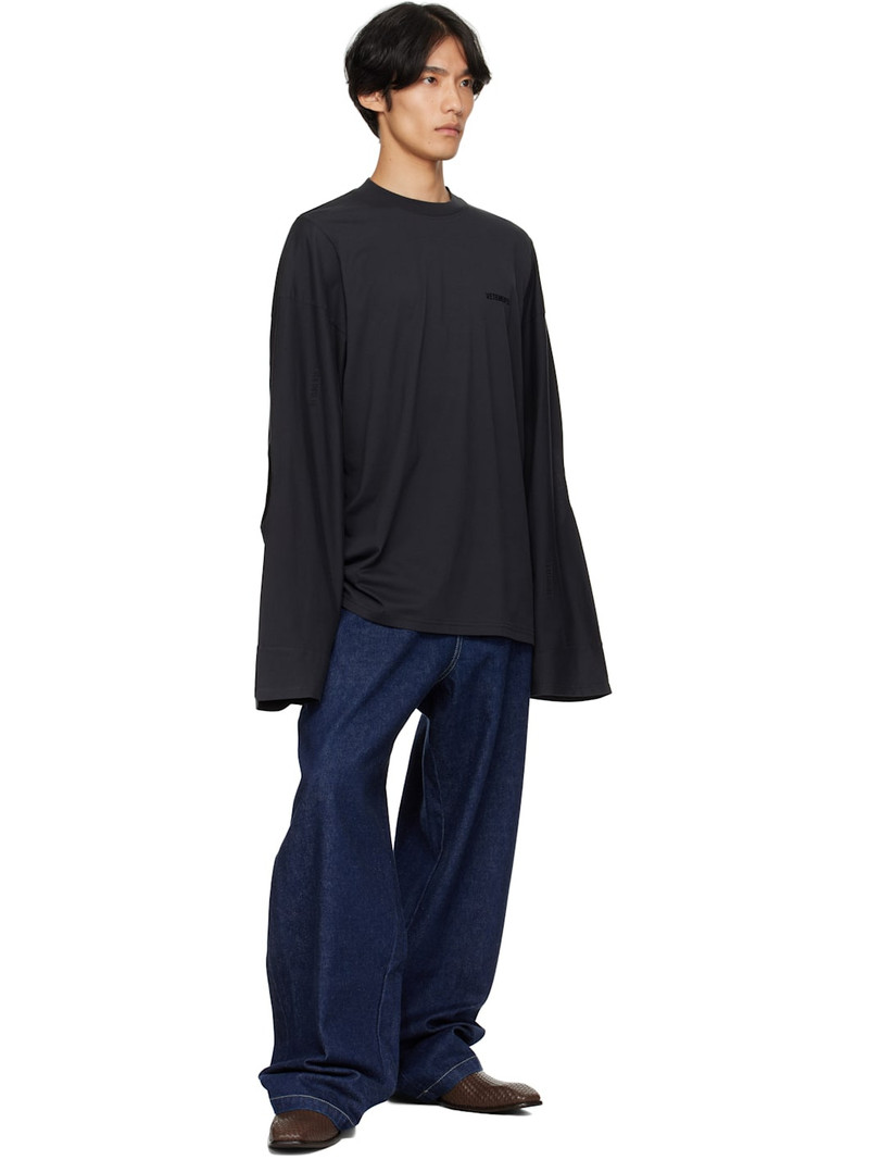 VETEMENTS Black Logo Cut-Up Longsleeve T-shirt outlook