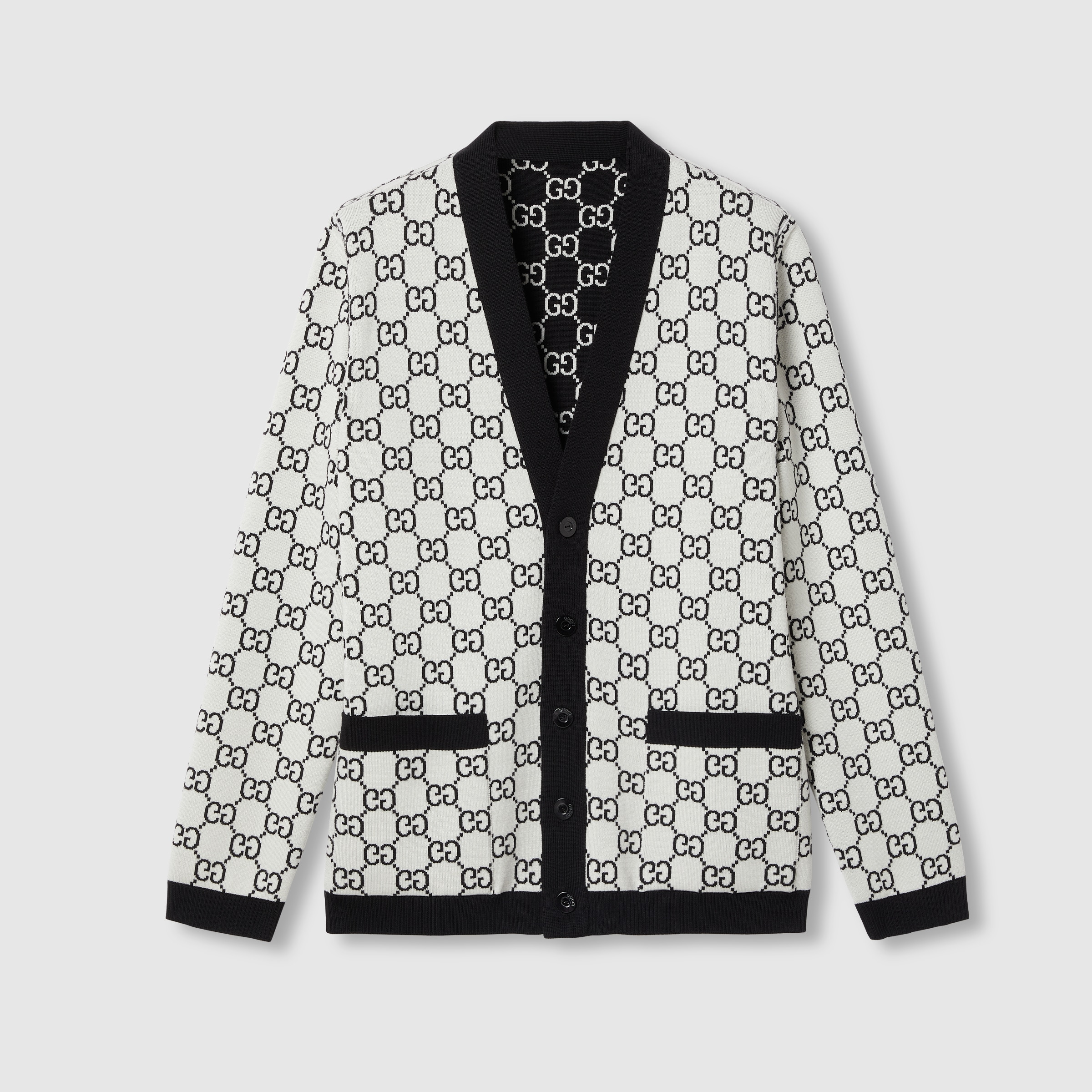 Reversible GG wool jacquard cardigan - 8