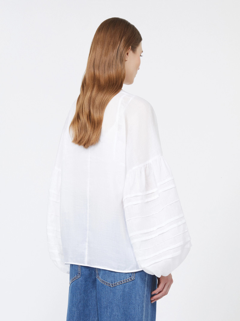 PAESE Ramie gauze blouse - WHITE 4