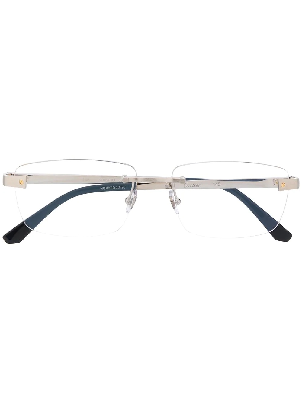 rectangular frame rimless glasses - 1