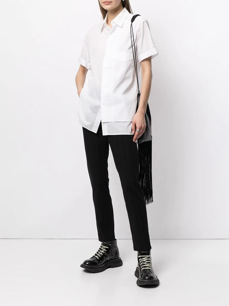 Y's pinstripe print slim trousers outlook