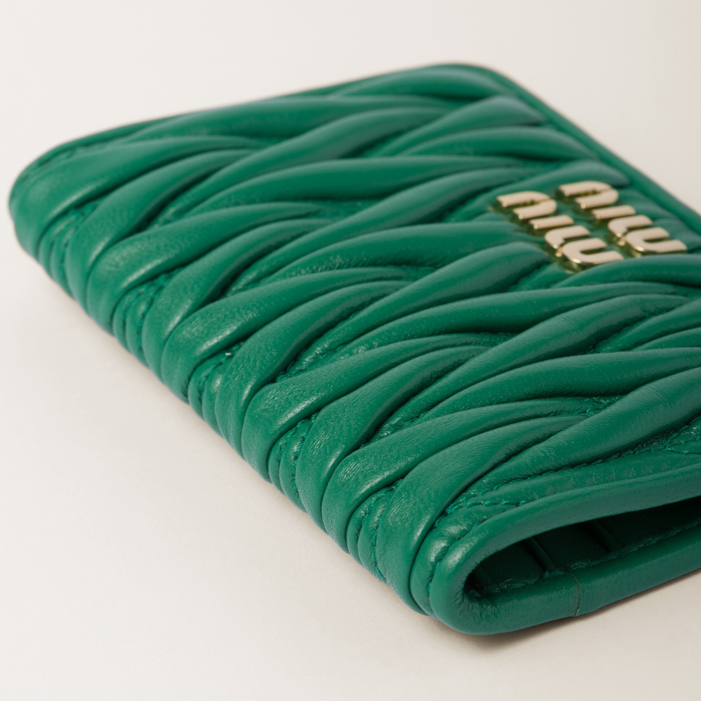 Matelassé nappa leather card holder - 3