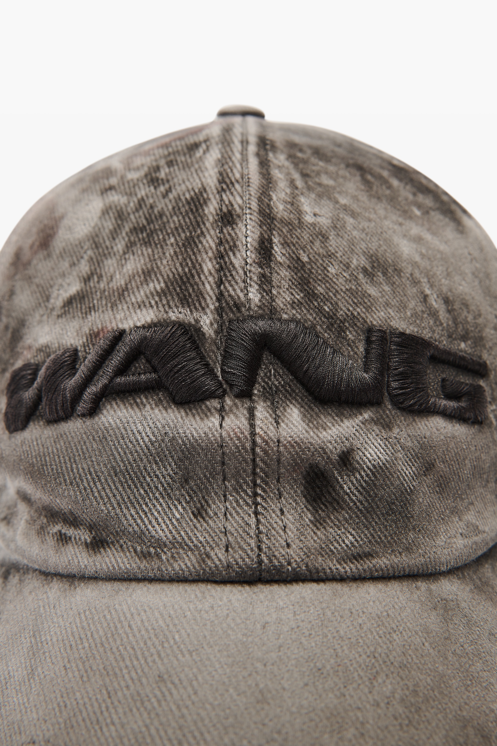 3D Logo-Embroidered Flocked Denim Cap - 3