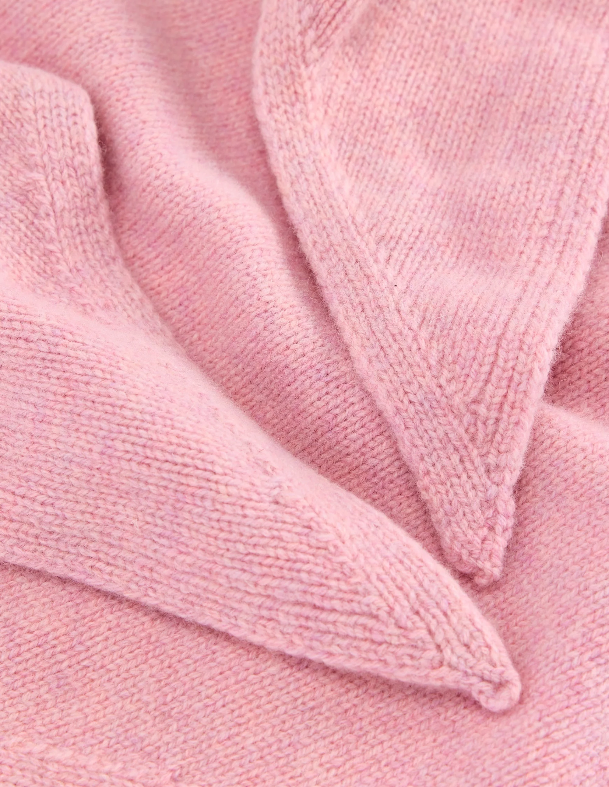 Merino Knitted Neckerchief-Blush Pink - 1